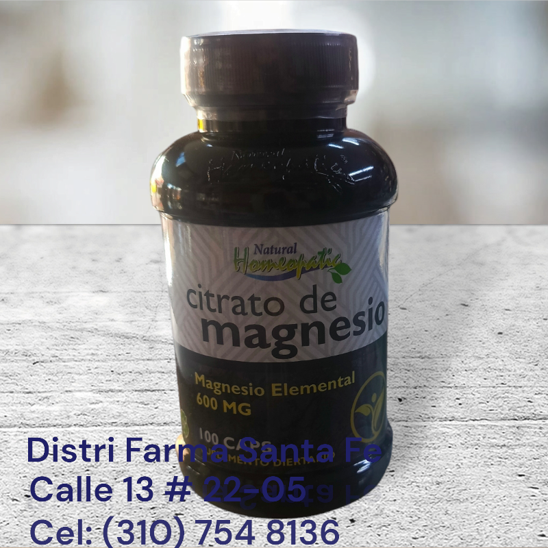 CITRATO DE MAGNESIO 600MG X 100 CAPSULAS FRASCO