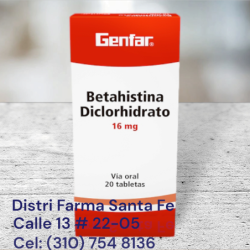 BETAHISTINA DICLORHIDRATO VERUM 16MG X 20TABLETAS