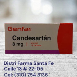 CANDESARTAN GENFAR 8MG X 14 TABLETAS