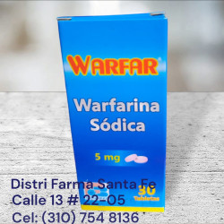 WARFAR 5MG X 30 TABLETAS (WARFARINA SODICA) (BF)