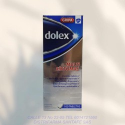 DOLEX GRIPA X 100 TABLETAS (AZUL)