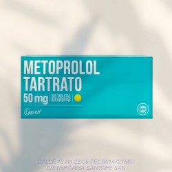 METOPROLOL TARTRATO 50MG LAPROFF  X 30 TABLETAS