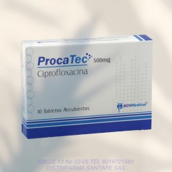 PROCATEC 500MG X 10 TABLETAS (CIPROFLOXACINA)