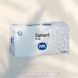 CAPTOPRIL MK 25MG X 30 TABLETAS