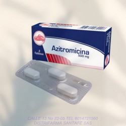 AZITROMICINA AG 500MG X 3 TABLETAS (AZUL)