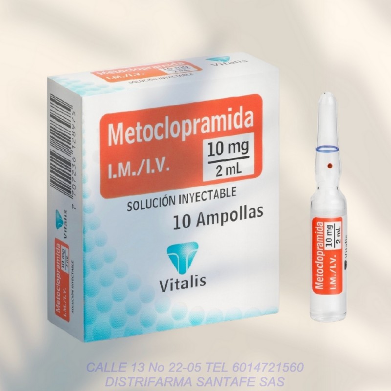 METOCLOPRAMIDA VITALIS X 10 AMPOLLAS