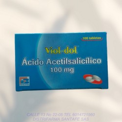 ACIDO ACETILSALICILICO 100MG X 100 TABLETAS (ASA)