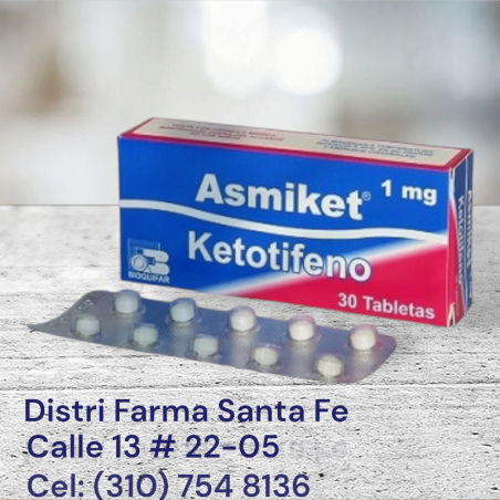 ASMIKET 1MG X 30 TABLETAS (KETOTIFENO)